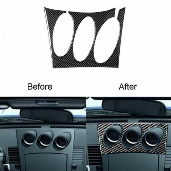 Carbon Fiber Interior Radio Control Panel Trim Cover For Nissan 350Z 2003-2009