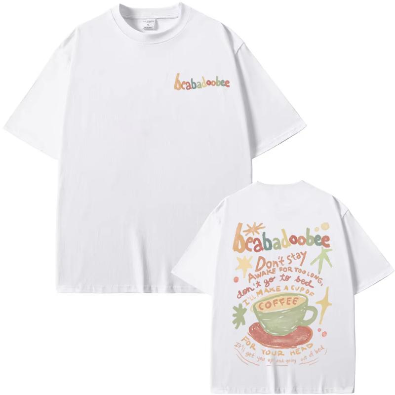 Beabadoobee Graphic Print Tshirt Unisex Women Fashion Vintage Oversized T Shirts Unisex Casual Pure Cotton Tshirt Y2k Streetwear