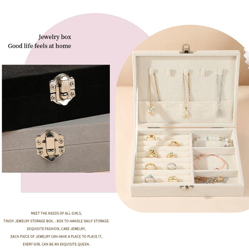 Lockable Portable Necklace Organizer Multi-grids Jewelry Display Container Bracelet