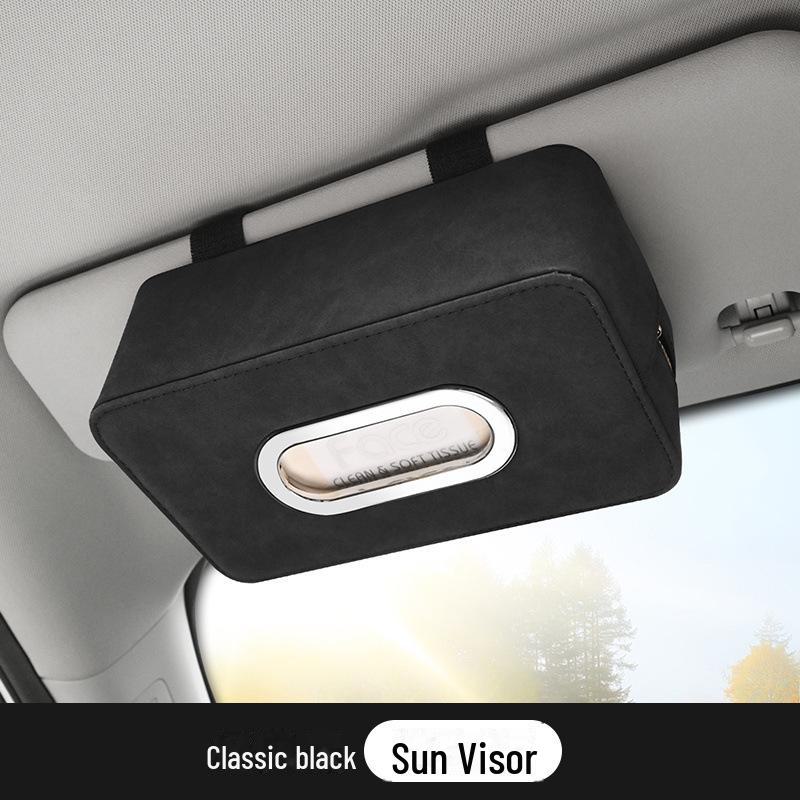 Симпатичная замшевая автомобильная коробка для салфеток: Автомобильный аксессуар Q1P, который позволит хранить салфетки под рукой и придаст стильный вид вашему автомобилю.