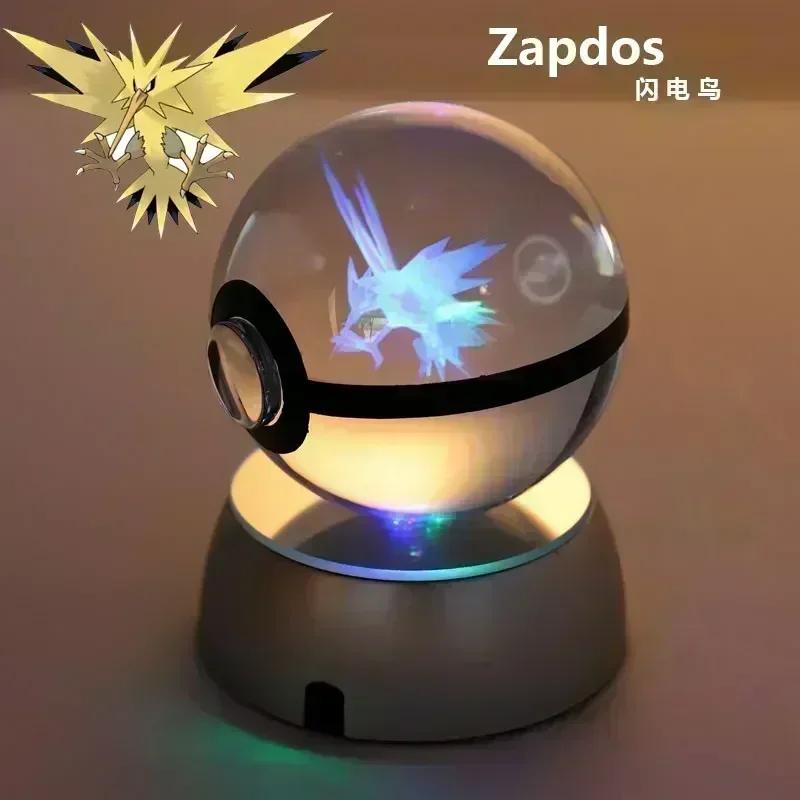 New Pokmon Crystal Ball Night Light Snorlax Vulpix Anime Peripherals Fashion Delicate Personality Room Emit Light Ornament