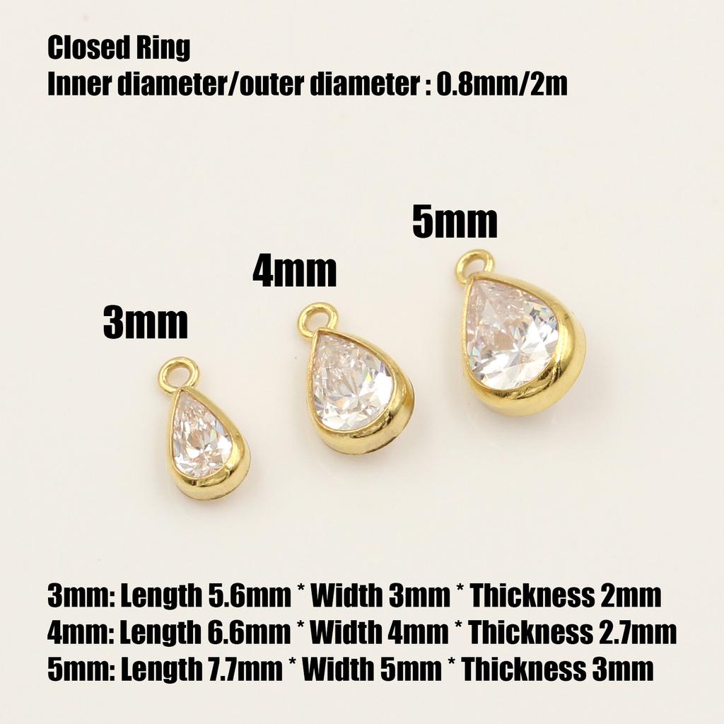 2026 New Arrival Fine AAA Grade Zircon Stone Drop Charms for Permanent Bracelet Necklace Making Gold Filled Jewelry Findings