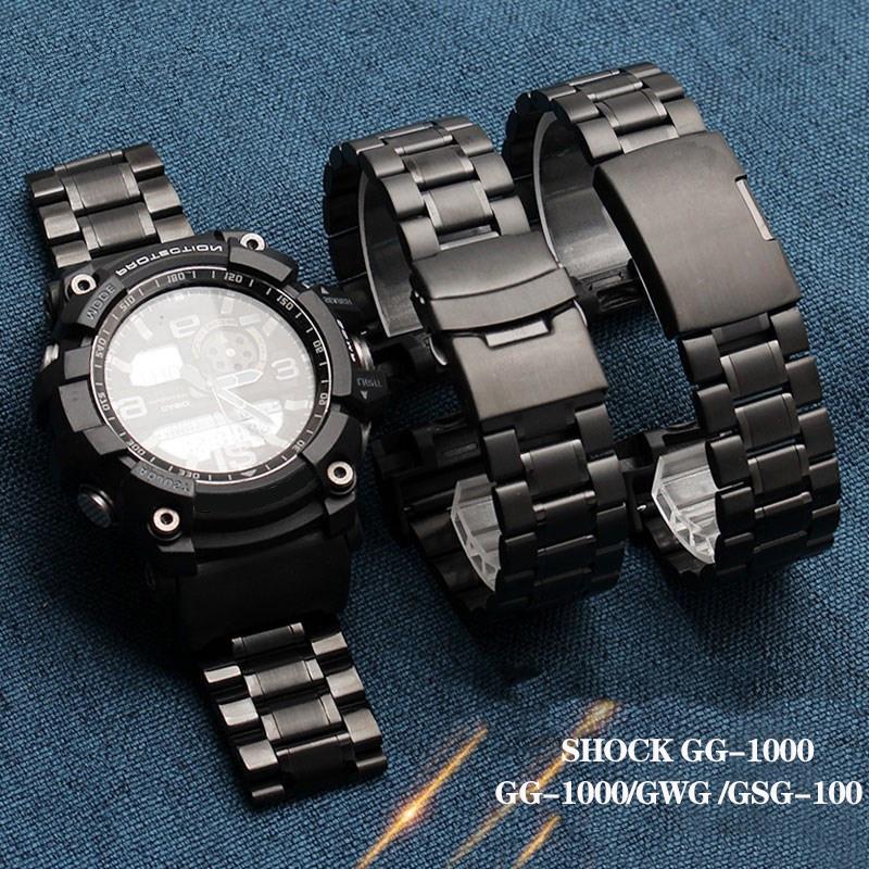 ONE Адаптер для ремешка часов из нержавеющей стали для CASIO G-Shock Модифицированный GG-1000/GWG GSG-100 Мужской Черный Браслет Ремешок Цепочка для часов MN