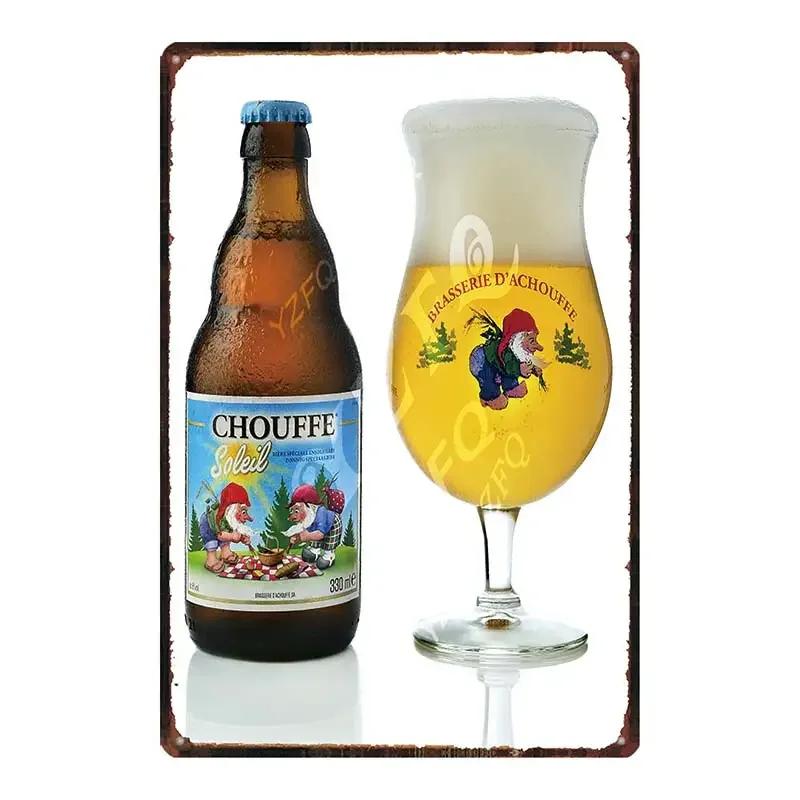 Пиво Chouffe Ретро Металлическая Жестяная Вывеска Винтажная Тарелка Настенная Паб Ресторан Украшения Для Дома Художественный Декор Железный Постер DU-4910A