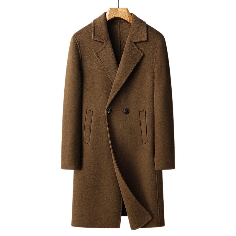 Autumn and Winter New Men's Double-sided Wool Coat Medium and Long Suit Collar Cashmere Coat Men's Woolen Trench Coat