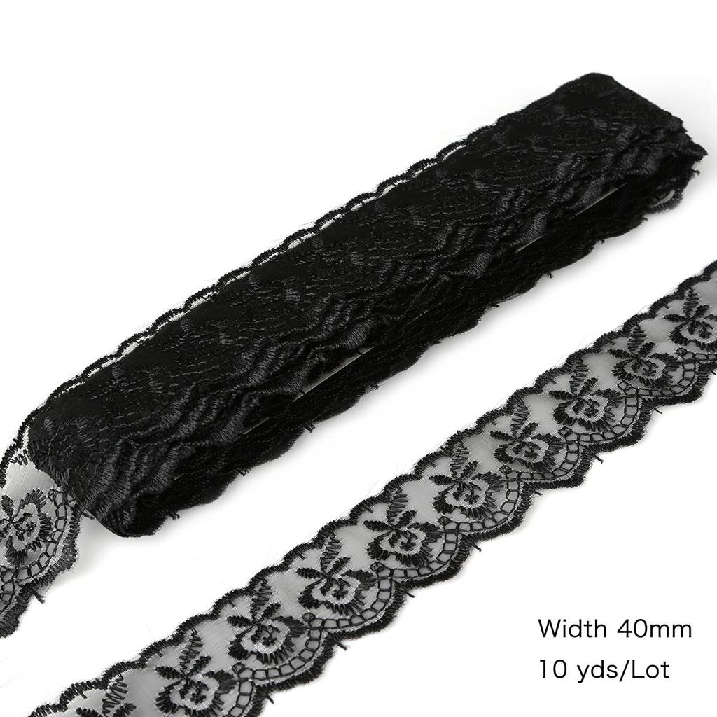 10yards/lot Multi-Color Lace Trim Fabric 40MM Embroidered Net Lace Trim For Sewing Decoration DIY Embroidered Lace Ribbon