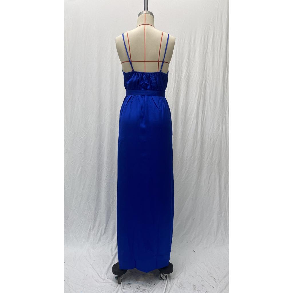 Новое женское сексуальное платье макси с V-образным вырезом и разрезом 2025 года, вечернее платье без рукавов с высоким разрезом на бедре, формальное платье в пол для банкета и вечеринки