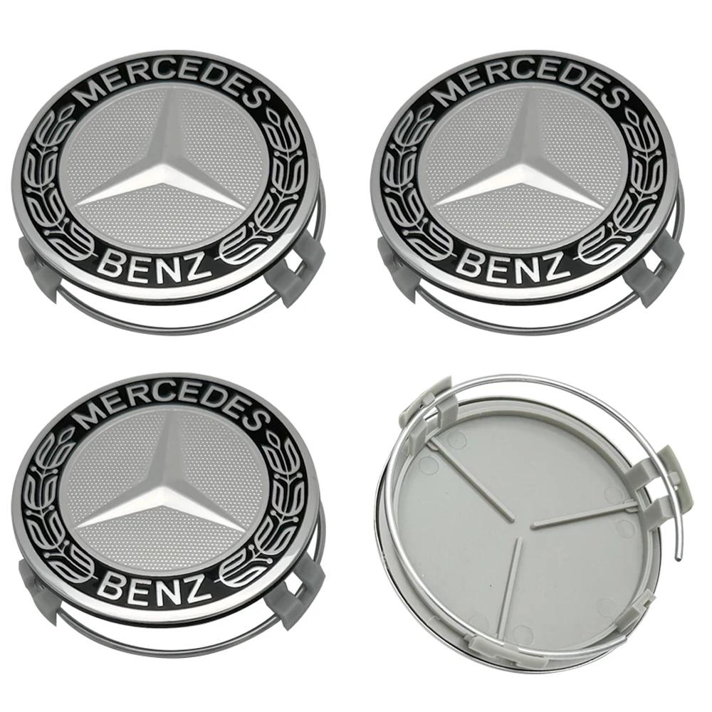 LWLN2 4Pcs 75mm Car Wheel Center Logo Hub Cap For Mercedes Benz C207 C218 A207 C117 CLA CLS E Class W212 S212 X166 W176 W205 W246