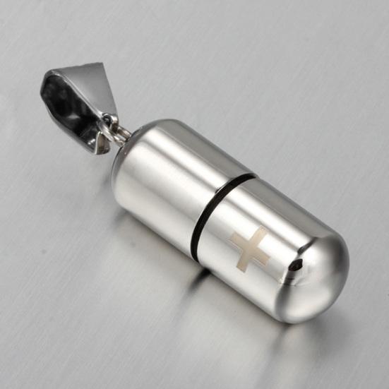 Подвеска для таблеток с крестом и гравировкой, титановая сталь, водонепроницаемый чехол для таблеток, подвеска, подарок