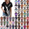 Summer Tops For Women Pattern For Women V-Neck Short Sleeve Comfy Womens Tops Oversized Tshirts