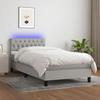 VidaXL Slat Bed Base with Mattress and LED, Upholstered Bed, Single Bed, Adult Bed for Interior Bedroom, 3133365