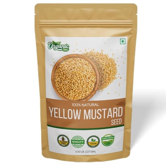 Organic Zing Yellow Mustard Seeds | Whole Yellow Mustard Seed for Pickles & Cooking | 100% Raw Mustard Seeds | Product of India (227g)