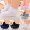 Lace Newborn Baby Socks Soft Cotton Princess Baby Girl Frilly Socks Solid Infant Toddler Floor Socks