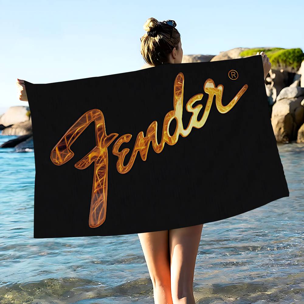 F-Fenders Гитара Тематическое Микрофибровое Печатное Пляжное Полотенце Альпинизм Йога Пляж Плавание Бег Впитывающее Мягкое Полотенце