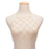 Body Chain Geometric Sexy Hollow Out Crossover Electroplating Dress Up Vacation Gift Women Mesh Bikini Bra Chain Harness Necklace Jewelry Beach Wear