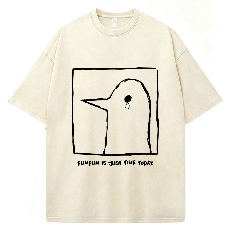 Oyasumi Goodnight Punpun God Tanaka Manga Vintage Washed Tshirts Men Women Clothing Fashion Harajuku Casual Oversized T Shirts