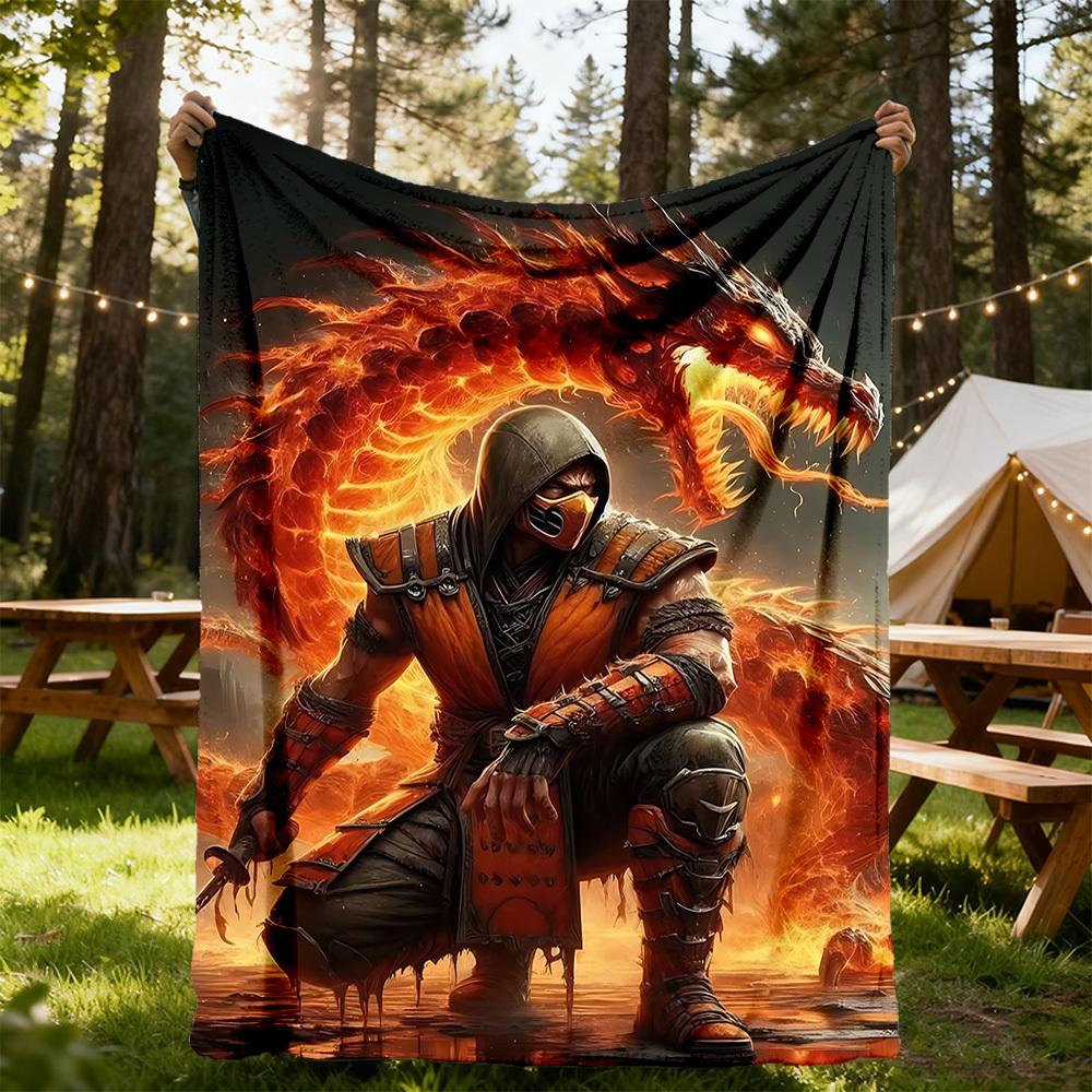 1 шт. Плед Mortal Kombat для улицы, легкий фланелевый, мягкий и теплый, для всех сезонов, для улицы, кемпинга, гостиной, офиса, L1106090