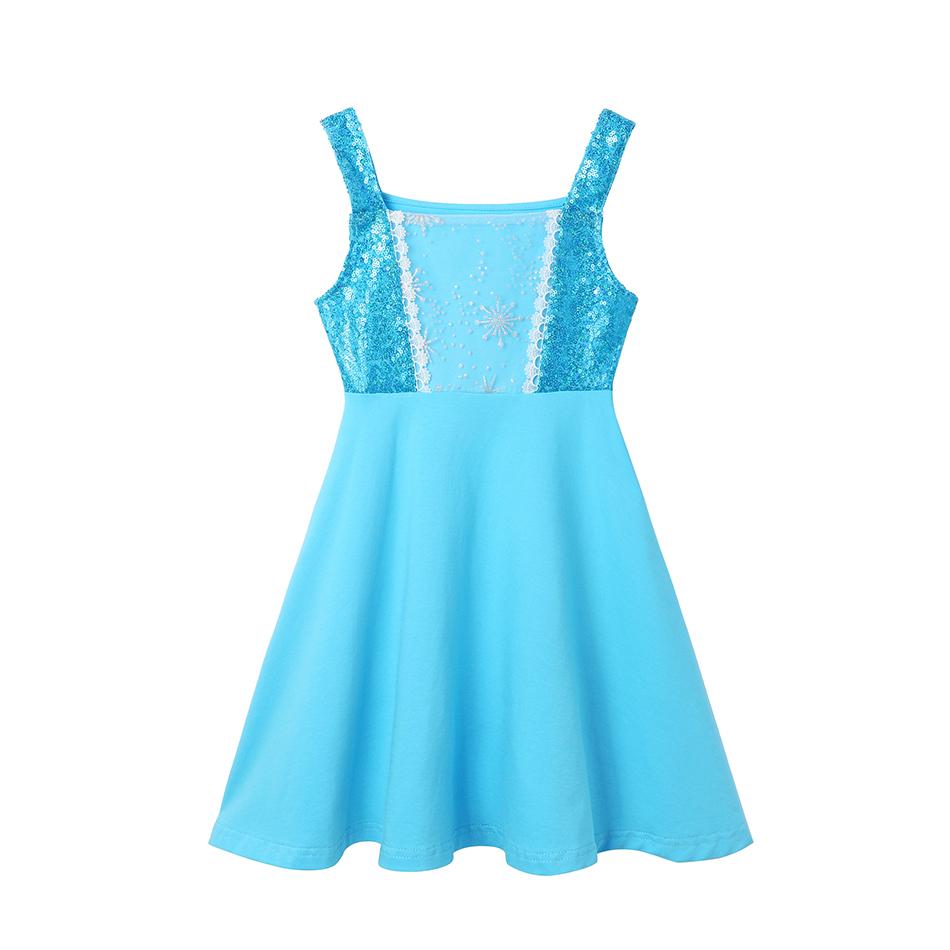 Girl Summer Princess Dress Clothing Rapunzel Elsa Anna Cosplay Birthday Party Dress