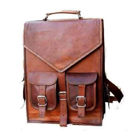Рюкзак Stachel Messenger из козьей кожи коричневого цвета, винтажная кожаная сумка.