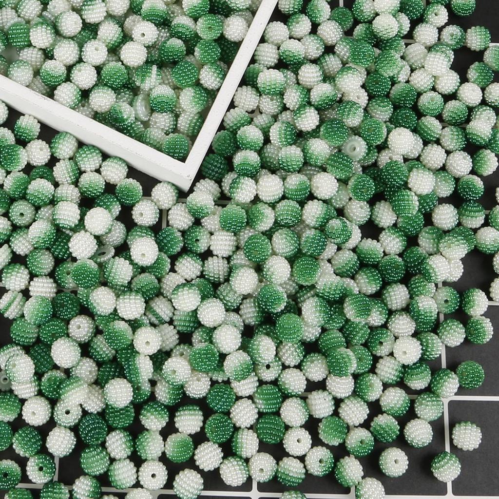 10mm 50pcs Acrylic Bayberry Gradient Color Round Loose Beads for DIY Jewelry Making