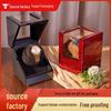 Black Carbon Fiber Single Watch Winder - Automatic Electric Rotator for Mechanical Watches.