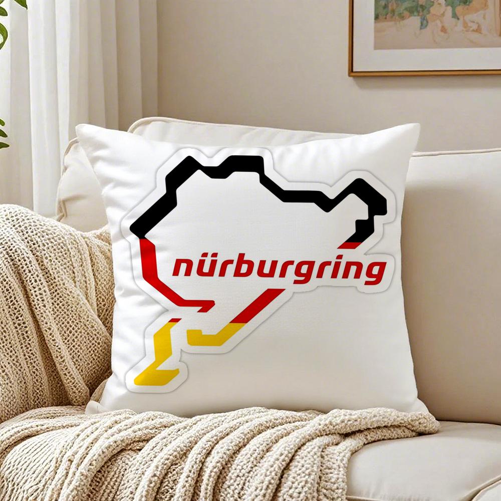 NNurburgringS Sport Car Cushion Cover Linen Pillowcase Soft  for Sofa Bed Home Room Decor
