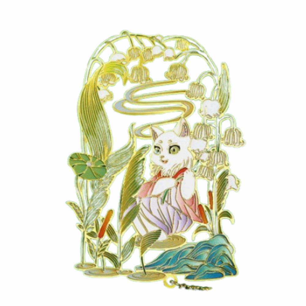 Кисточка-подвеска Закладка с китайскими зверями Креативная металлическая закладка Аксессуары для книг