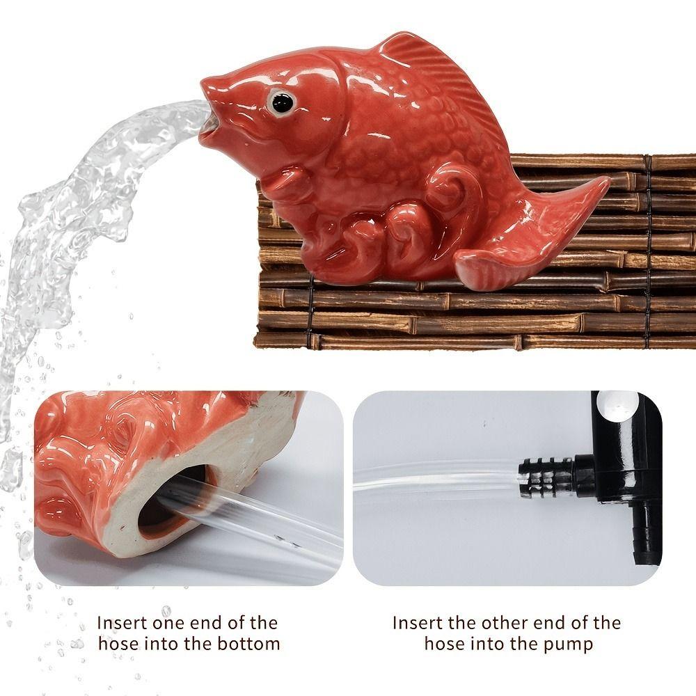 Ceramic Fountain Nozzle Sprinkler Wear Resistant Ceramic Carp Fish Statue Yard Decoration