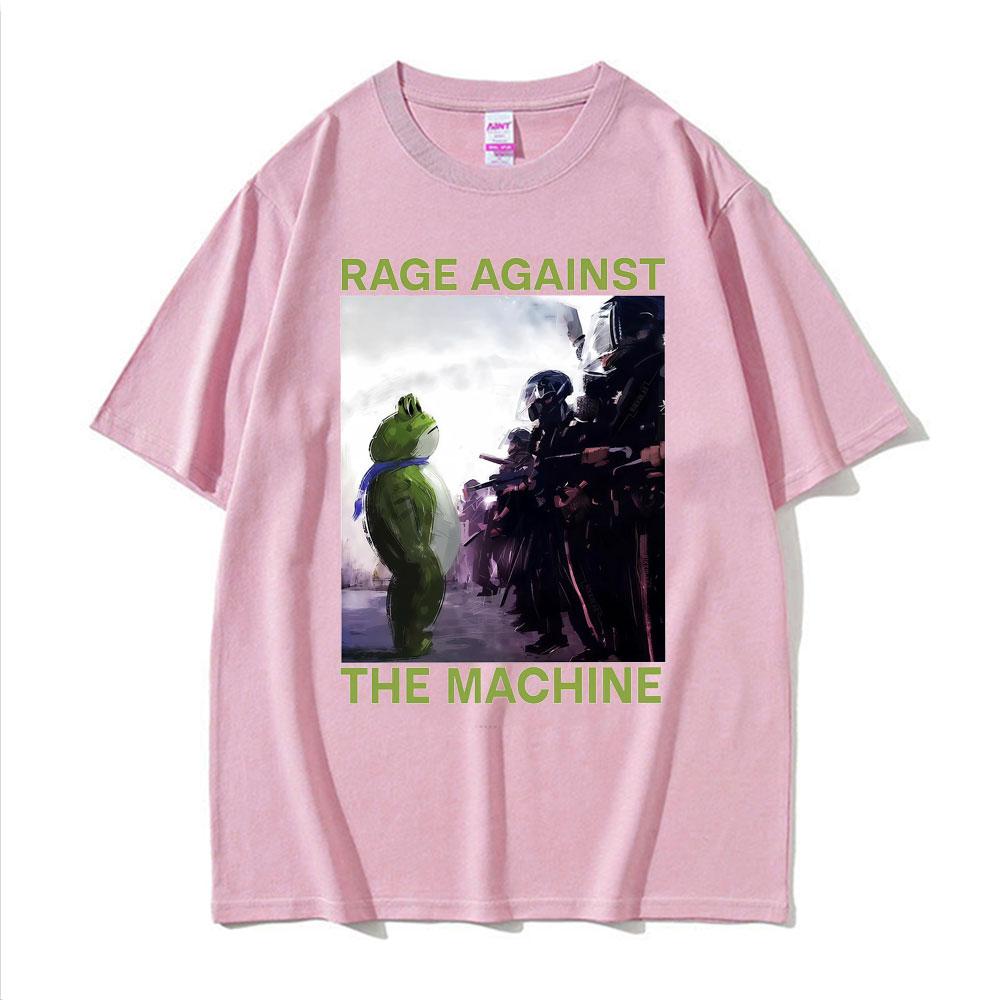 Rage Against The Machine Портленд Лягушка Протест Мем Футболки Мужские Женские Летняя Хлопковая Оверсайз Футболка Мода 90-х Ретро Футболка
