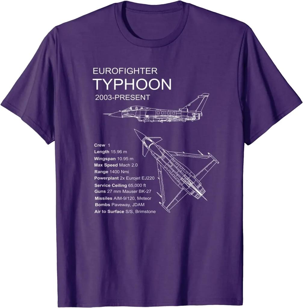 Eurofighter Typhoon Jet Aeroplane Airplane Men TShirt Short Sleeve Casual Cotton ONeck Shirts