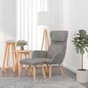 Relax Armchair with Footstool Light Grey Velvet