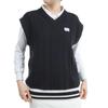 Вязаный жилет Гольф M [Pin Apparel] Женский V-образный вырез (вязать по спирали) / / 622-4274800 120_Темно-синий