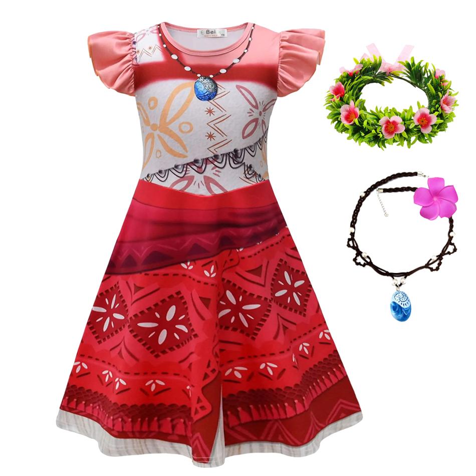 New Movie Moana 2 Girl Dress Halloween Party Costume Princess Fancy Clothes Children Vaiana Outfit Dress