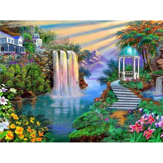 DIY 5D алмазная живопись водопад пейзаж комплект для вышивки крестом полная дрель вышивка мозаика художественные фотографии стразы домашний декор