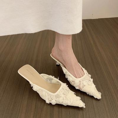 Летние лаконичные женские шлепанцы с острым носком, модные туфли-лодочки на высоком каблуке для вечеринок, мюли, шлепанцы