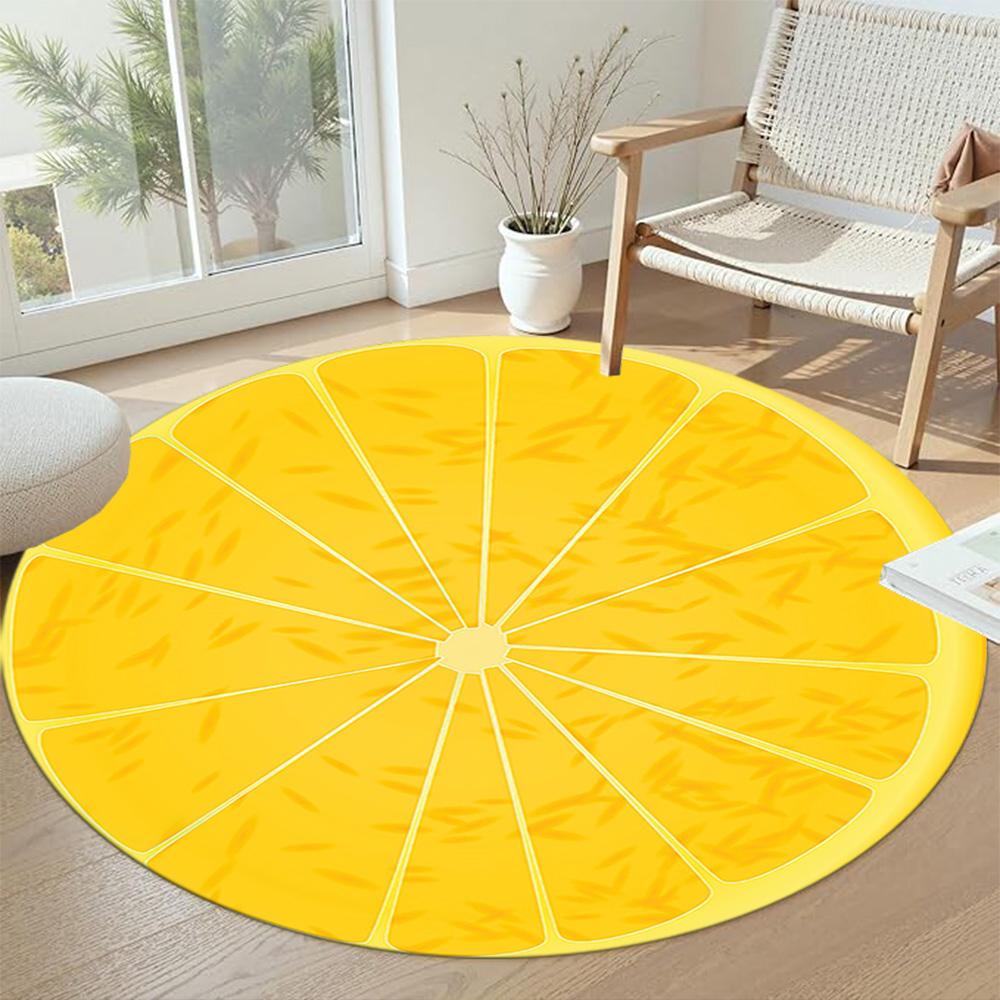 Fruit Round Office Rug Design for Foyer Playrooms Outdoor Bedrooms Anti-slip Round Rug Office home decor Perfect Gift for Women Men