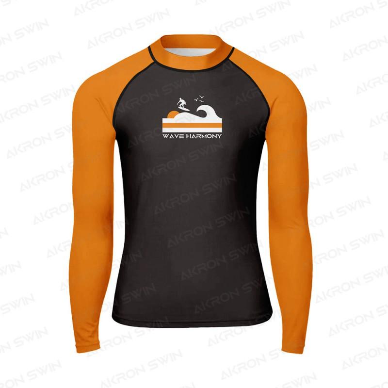Mens UV Protection Long Sleeve Rash Guard Surfing Swimming Water Sports Quick Dry Sunproof Swimwear