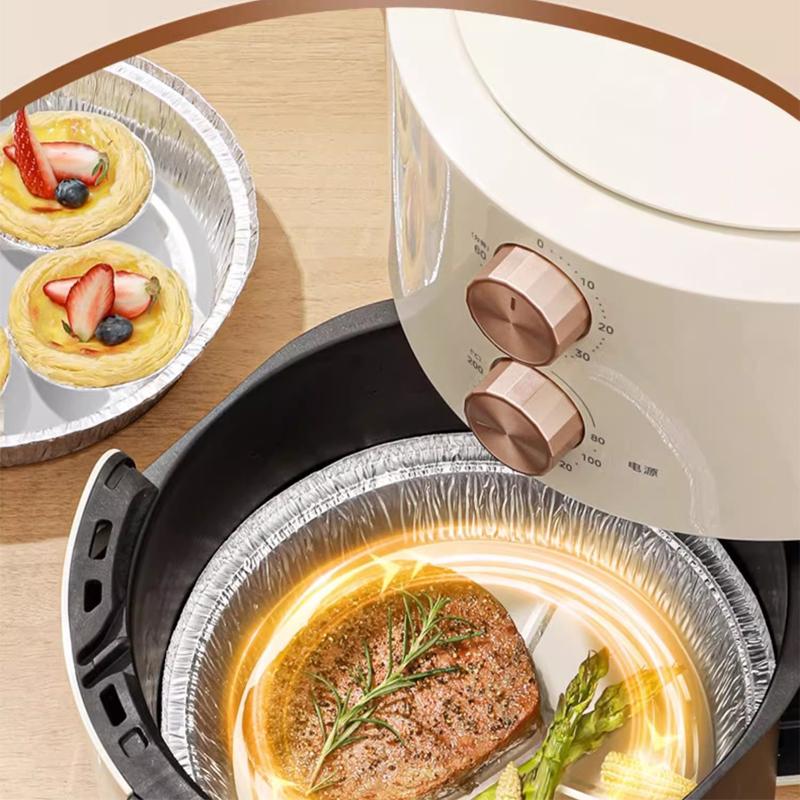 Круглые противни из алюминиевой фольги, одноразовые контейнеры с прямыми стенками для хранения, выпечки