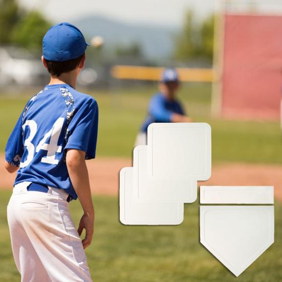 Rubber Baseball Softball Base Set Wear Resistant Home Plate Field Base for Kids & Adults Camps Leagues Schools