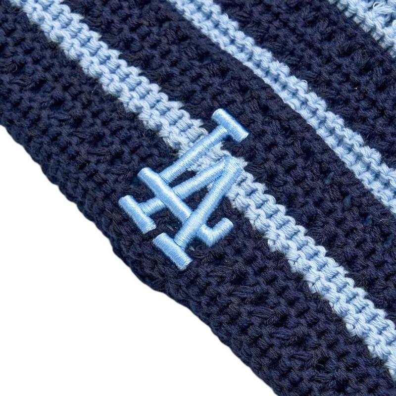 MLB Brand logo design Polyester fiber fleece hat Unisex couple style Navy blue 3ABNB0363-07NYS