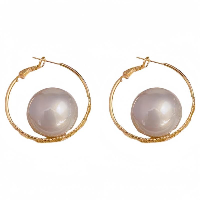 Earrings combined with large links, exaggerated personality, unique design sense, cold wind earrings, simple and versatile atmospheric earrings