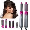 5-In-1 Electric Hair Dryer with 5 Attachment Nozzles Multi-functional Hot Brush Automatic Hair Curler Portable Travel Women Hair Curling Wand Blow