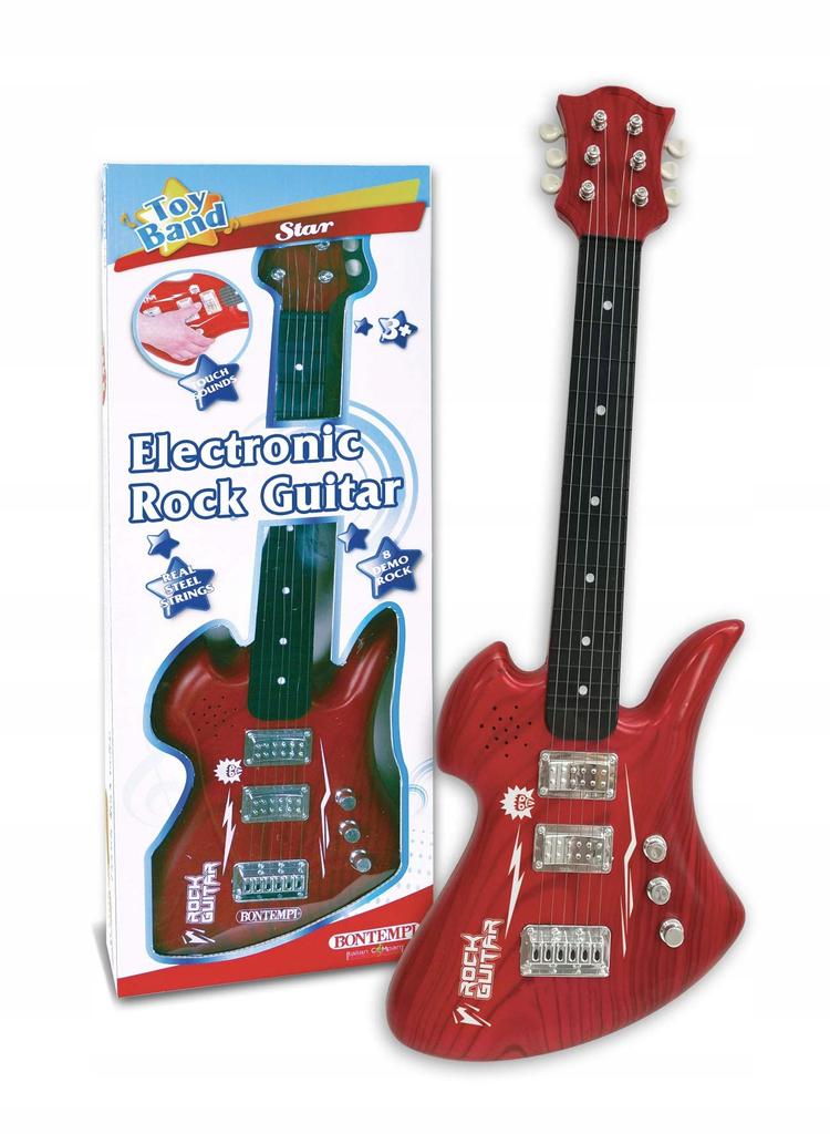 Bontempi gitara rockowa o wysokości 62 cm z 6 metalowymi strunami