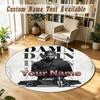 Round Rug Custom NameKendrick Lamar Pattern Non Slip Carpet Home Floor Decor