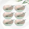 Набор из 6 экологичных многофункциональных мисок для кухни | 600 мл | Изготовлены из бамбуковых волокон и рисовой шелухи | Миска, пригодная для микроволновой печи