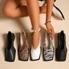Fashion Women Flats Shoes Elegant Square Toe Flat Shoes for Women Fashion Lightweight Low Heels Loafers Brand Designer Women Party Shoes