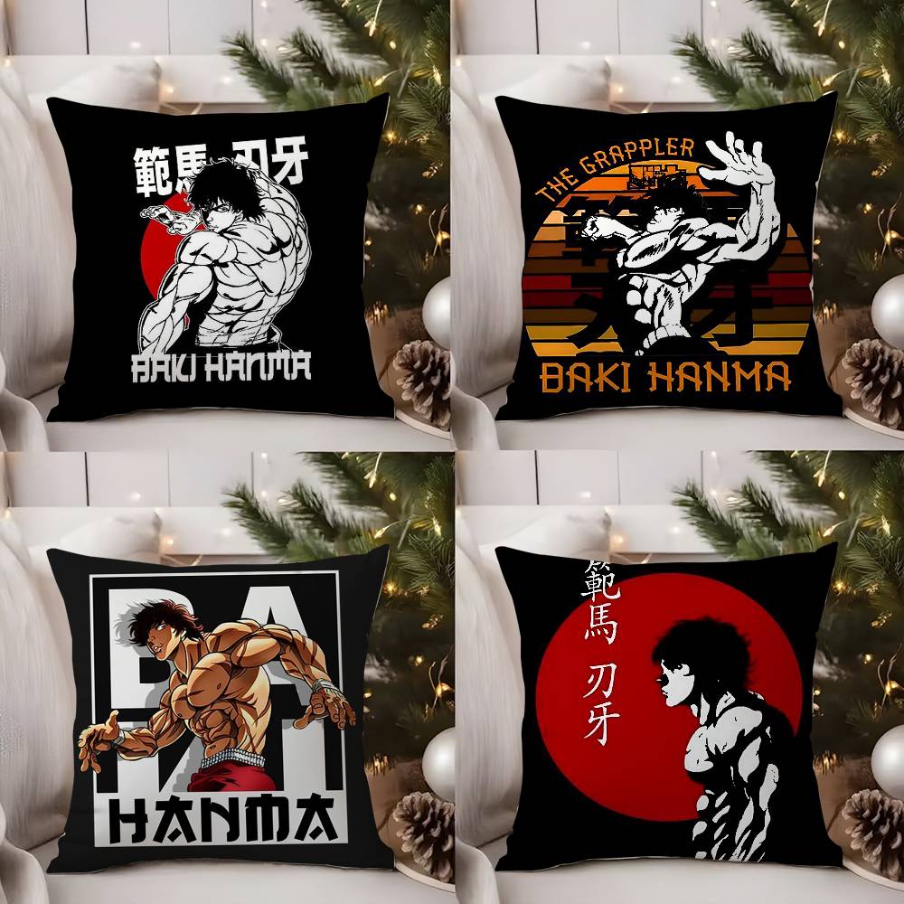 H-Hanma B-Baki Наволочка для дома, общежития, спинки стула, короткий плюш, двусторонняя печать, подушка для дневного сна в офисе