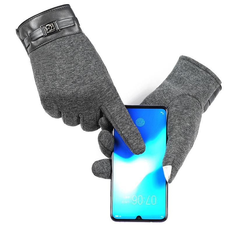 Теплые перчатки на осень и зиму, сенсорные, мужские, не отражающие, бархатные, для занятий спортом на открытом воздухе, с плюшевой подкладкой, морозостойкие
