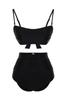 Женский новый сезон бикини черный без бретелек компактный хипстерский комплект бикини с высокой талией