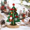 Felt Christmas Tree Mini Xmas Desktop Figurine DIY Tree Set with Santa